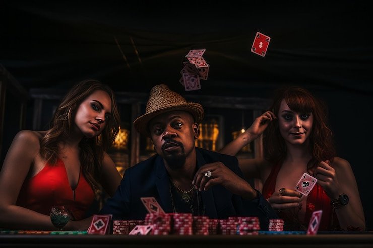 Studio Infinite Blackjack sakurawin dengan dealer profesional dan kartu di atas meja